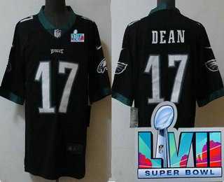 Men & Women & Youth Philadelphia Eagles #17 Nakobe Dean Limited Black Super Bowl LVII Vapor Jersey,We sell and wholesale Men & Women & Youth Philadelphia Eagles #17 Nakobe Dean Limited Black Super Bowl LVII Vapor Jersey on line form chian!